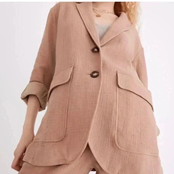 Madewell Cotton Linen Relaxed Larsen Blazer in
Faded Earth size S - Picture 5 of 10